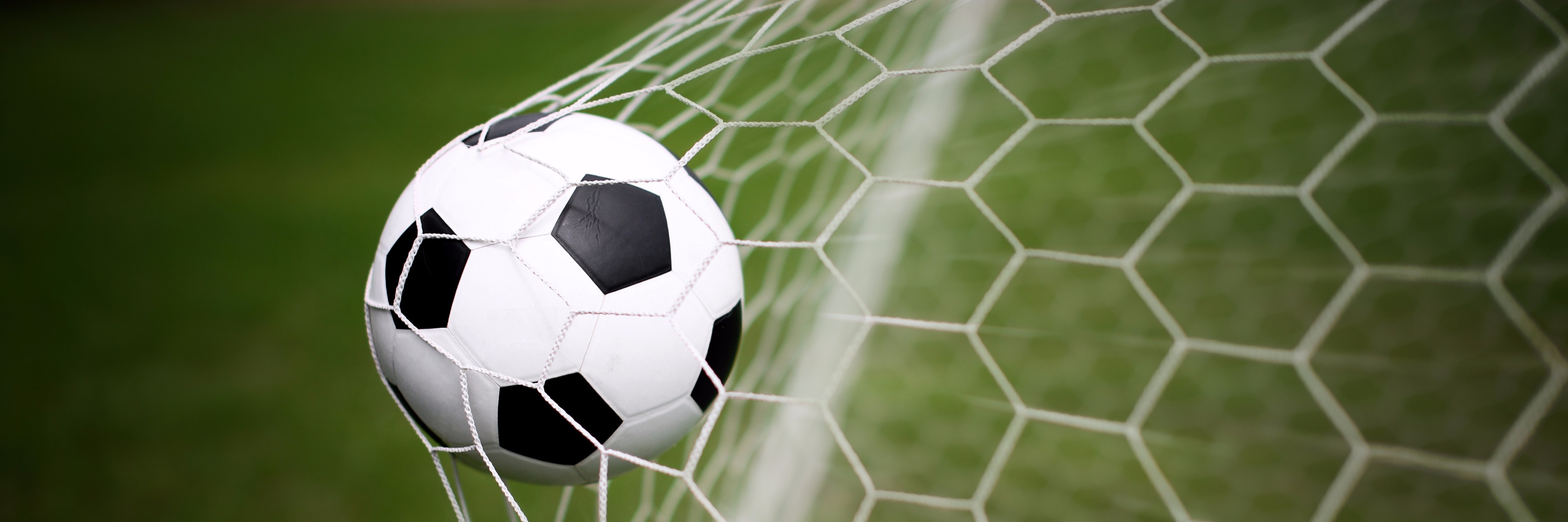 Football in the back of a goal