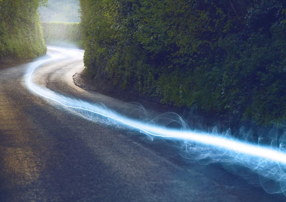 Lightning fast Broadband along a country road